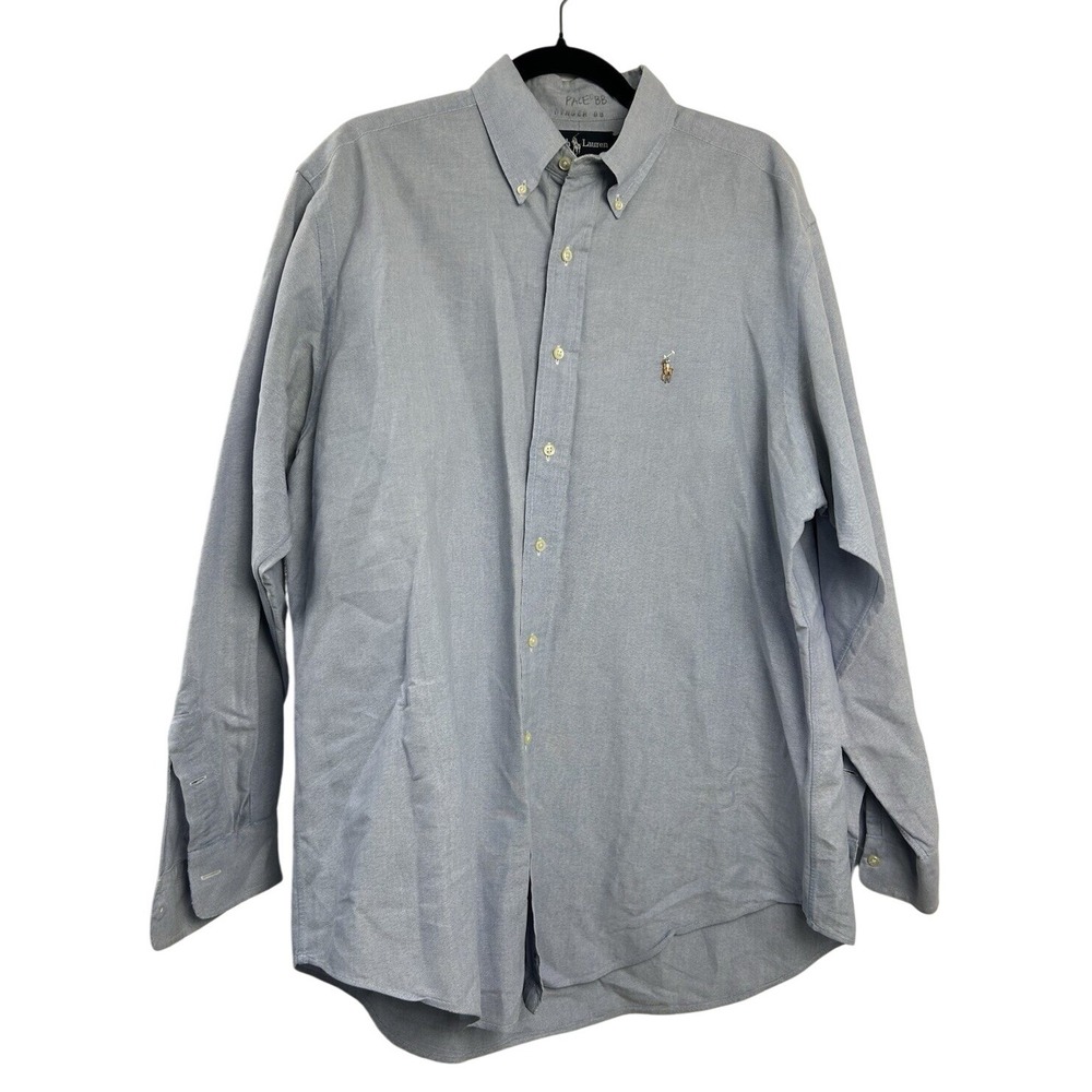 Ralph Lauren Yarmouth Oxford Shirt 16.5 35 Blue Dark Academia Preppy Mens